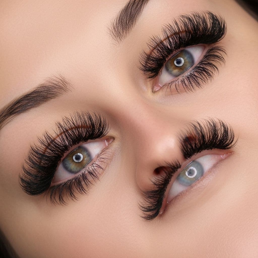 Volume lash extensions finished result