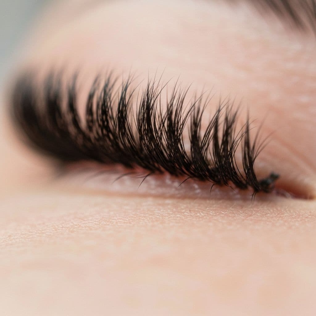 Wispy lash extensions finished result